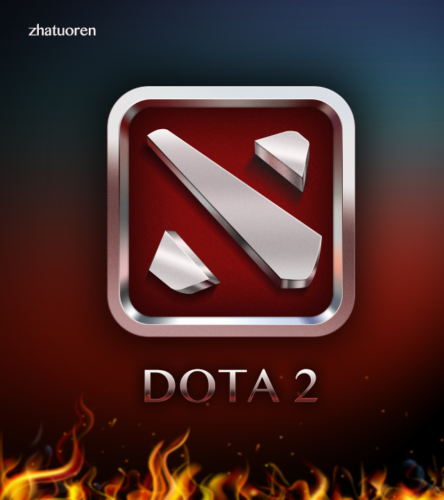 特别喜欢dota2的logo,空闲时间做了一个icon