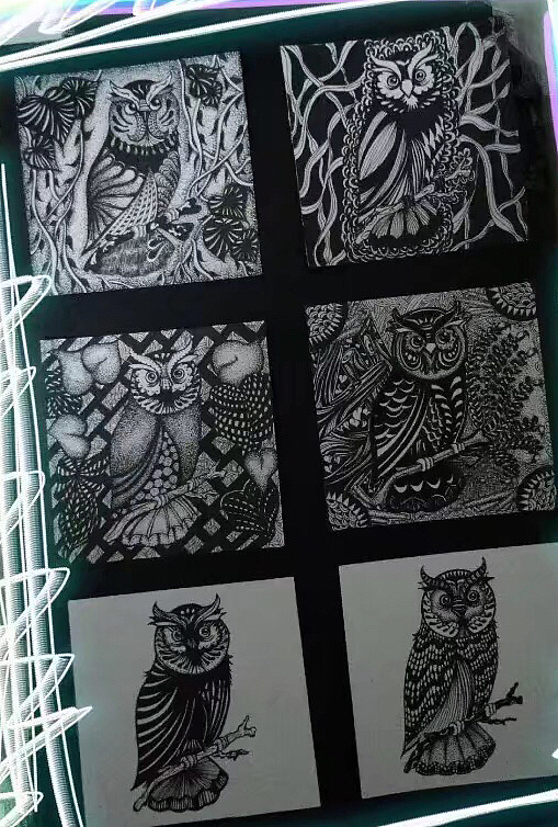 猫头鹰黑白装饰画（图ZMTQxODgxNjgw） - 创作习作 - 站酷设计师禧楽原创素材 - 站酷ZCOOL