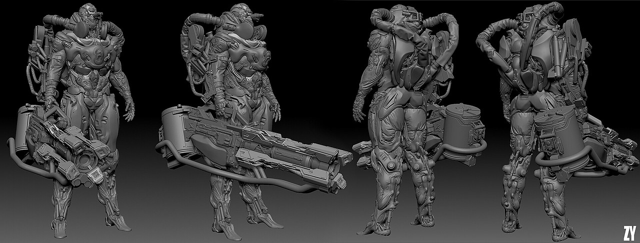 个人作品，机甲角色设计（图ZMjE1NjAzNjI0） - 机械/交通 - 站酷设计师止痒大哥原创素材 - 站酷ZCOOL