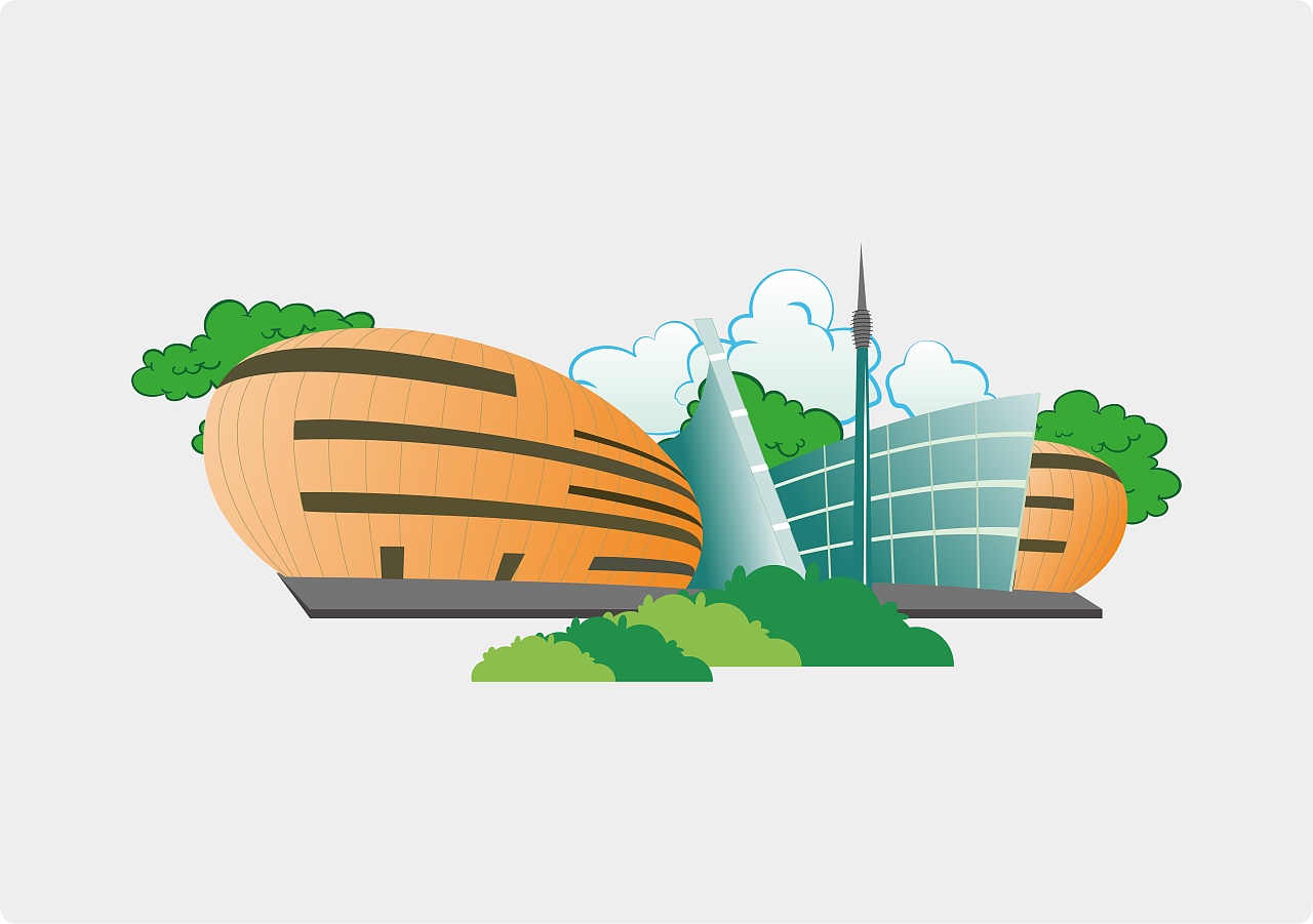 郑州标志性建筑插画