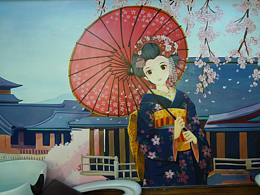 【溢彩墙绘】几年前给一个美发沙龙画的