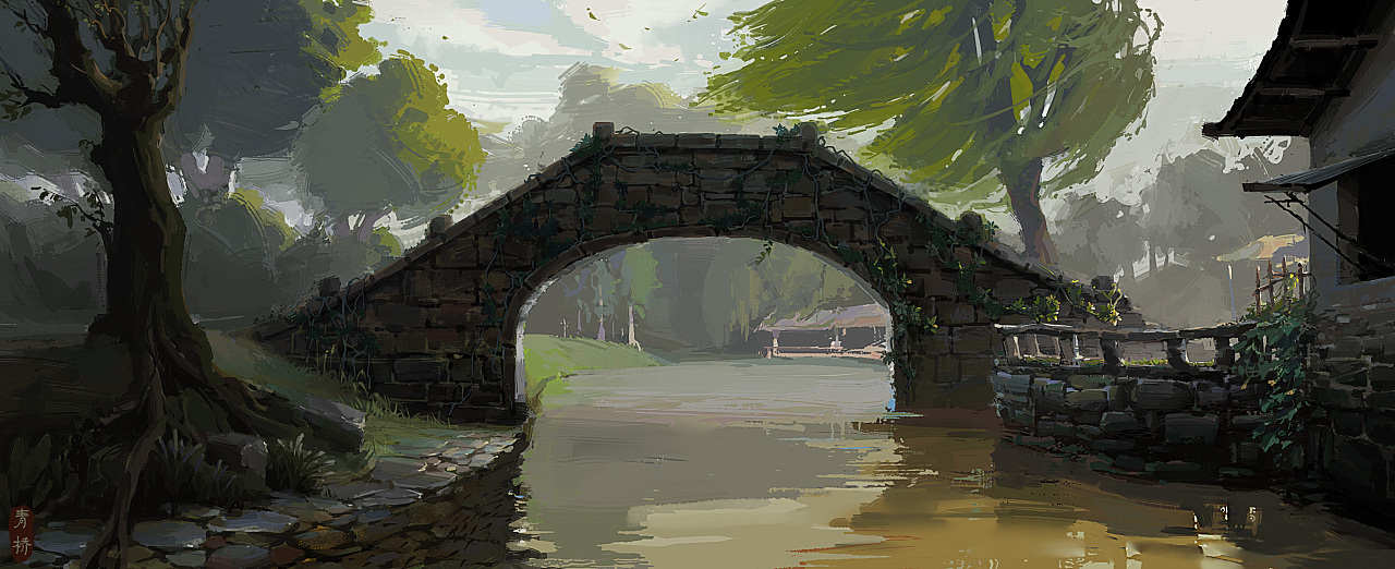 《青桥》|插画|创作习作|水木渝 - 原创作品 - 站酷 (zcool)