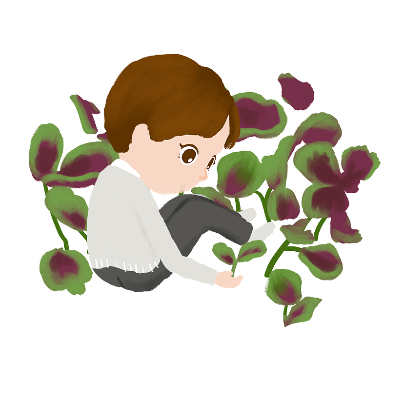 节气人物小插画