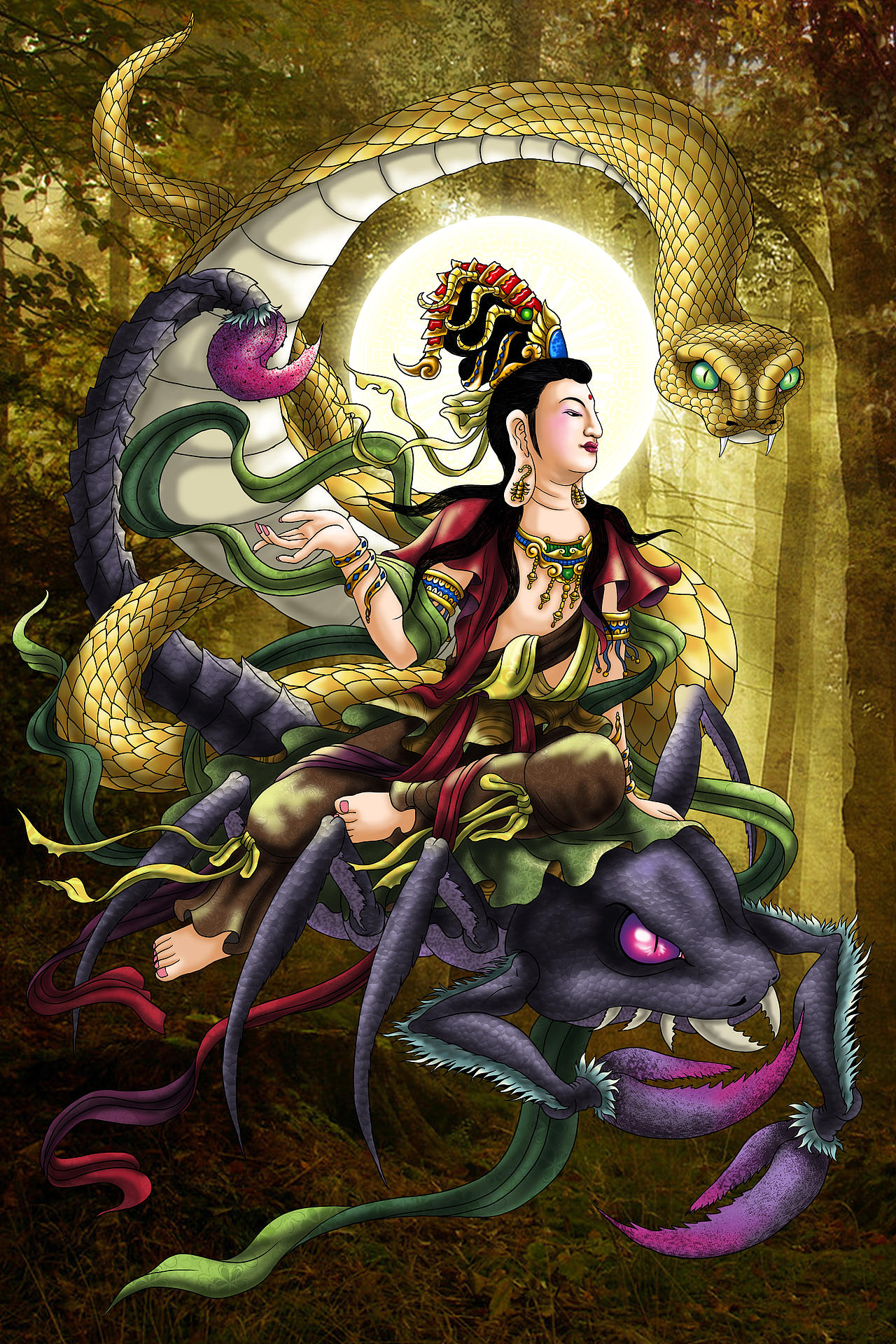 三十三观音----岩户观音（图ZNTA4NTAyNDA=） - 游戏原画 - 站酷设计师超级无敌红蛋蛋原创素材 - 站酷ZCOOL
