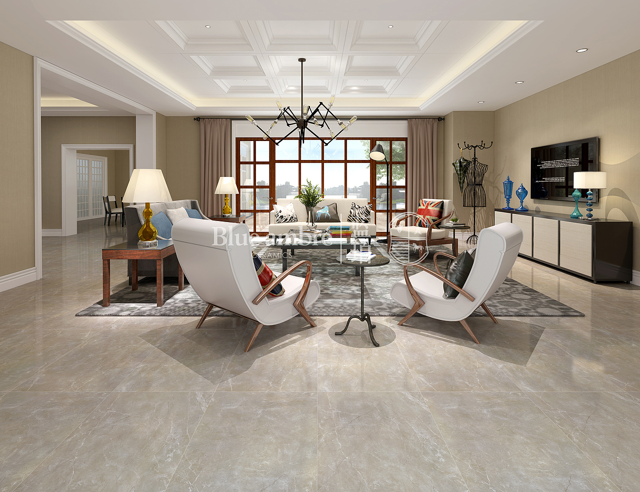 蓝珀瓷砖A系列<新艺术>空间效果图