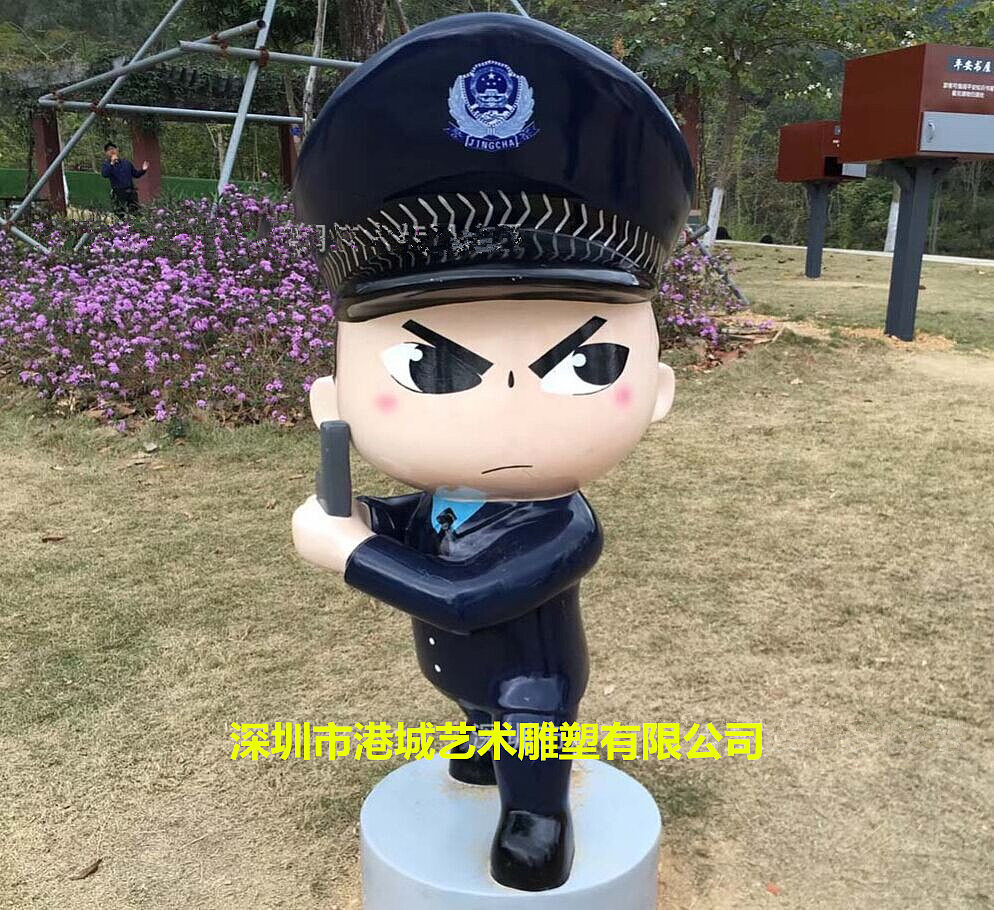 公园公路广场巡警指导吉祥物玻璃钢卡通交警察雕像道具