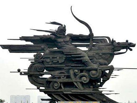 带翅膀跳跃飞马景观雕塑