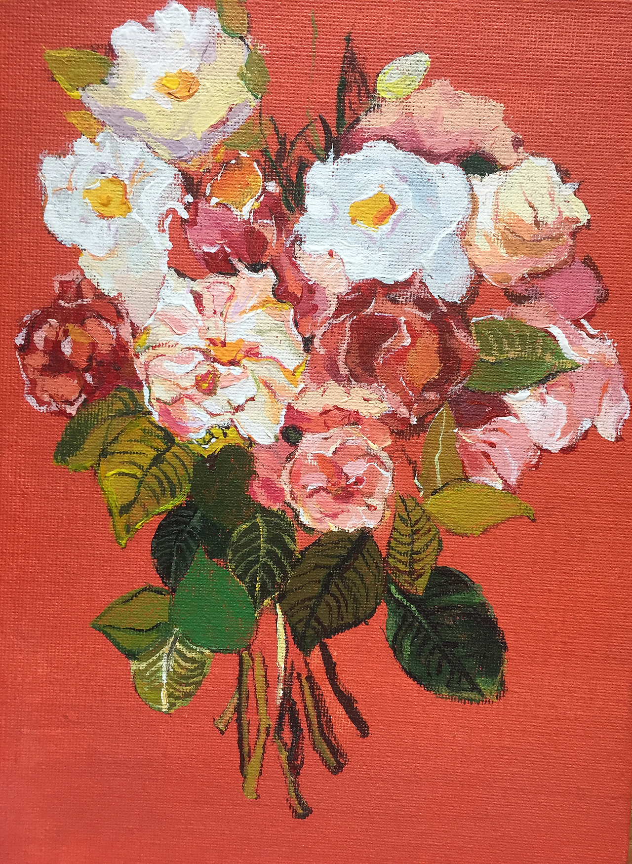 丙烯#花|纯艺术|绘画|月野猫_原创作品-站酷zcool