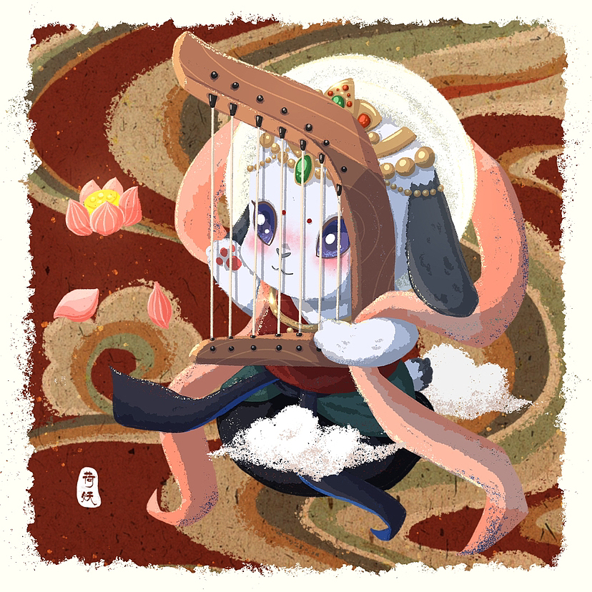 敦煌飛天兔（圖ZMzI4Njg0ODIw） - 兒童插畫 - 站酷設(shè)計(jì)師荷妖原創(chuàng)素材 - 站酷ZCOOL