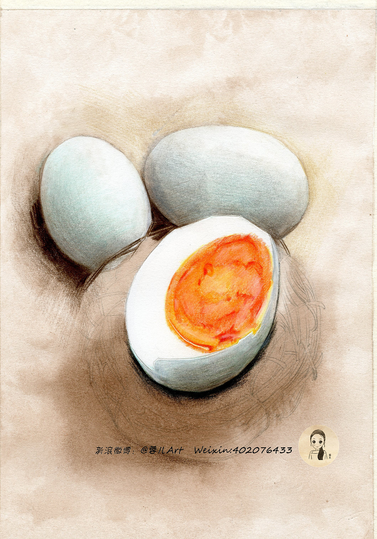 举报5分享原创作品纯艺术绘画咸鸭蛋彩铅彩铅食物美食西红柿450蓉儿