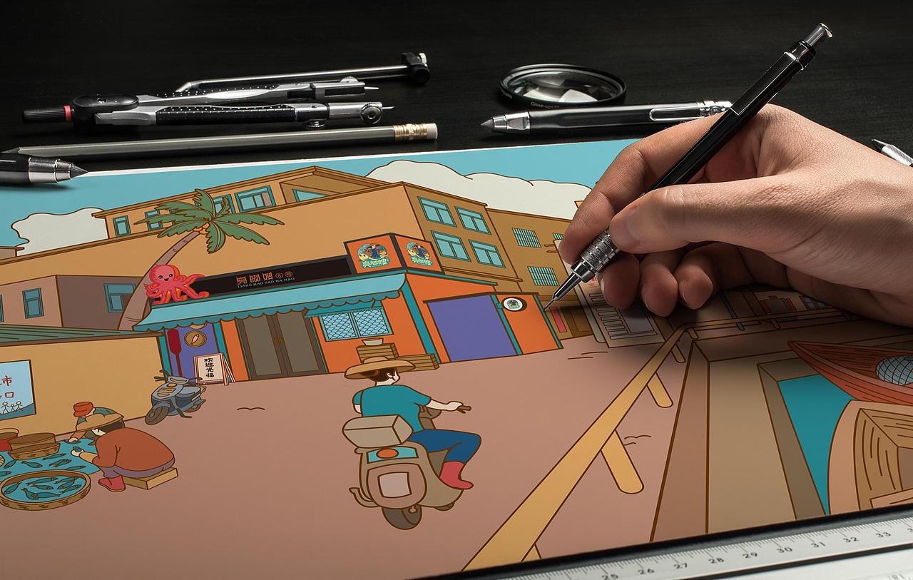 海南文创设计团队爆改18平码头海产小店