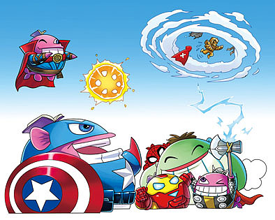 幽默超级英雄漫画绘制