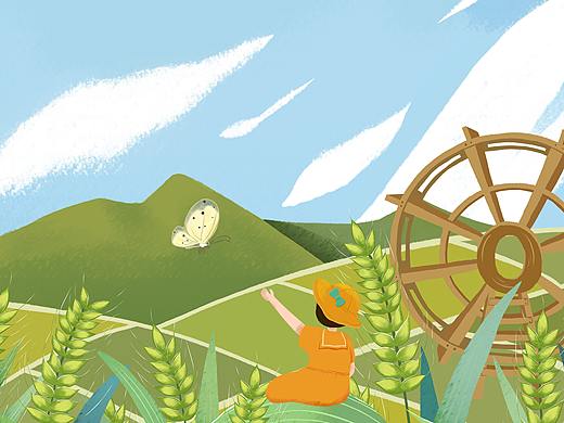 兒童插畫二十四節(jié)氣小滿（個人主頁-ZNDUzNjQ2MzI=） - 兒童插畫 - 站酷設計師李叮當原創(chuàng)素材 - 站酷ZCOOL