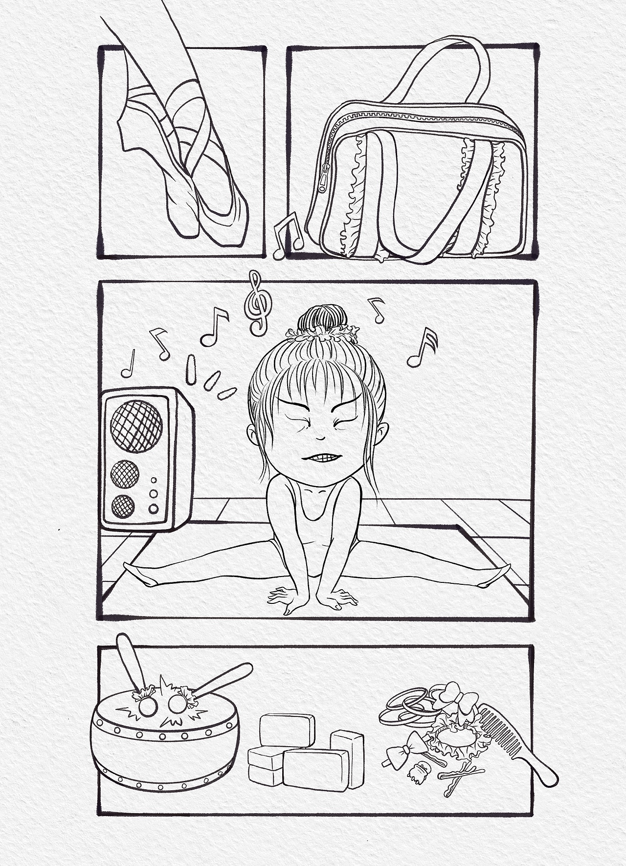 分镜插画：自信的跳舞女孩们（图ZMjk4MzYyMzU2） - 新锐潮流插画 - 站酷设计师画画儿汀寂原创素材 - 站酷ZCOOL