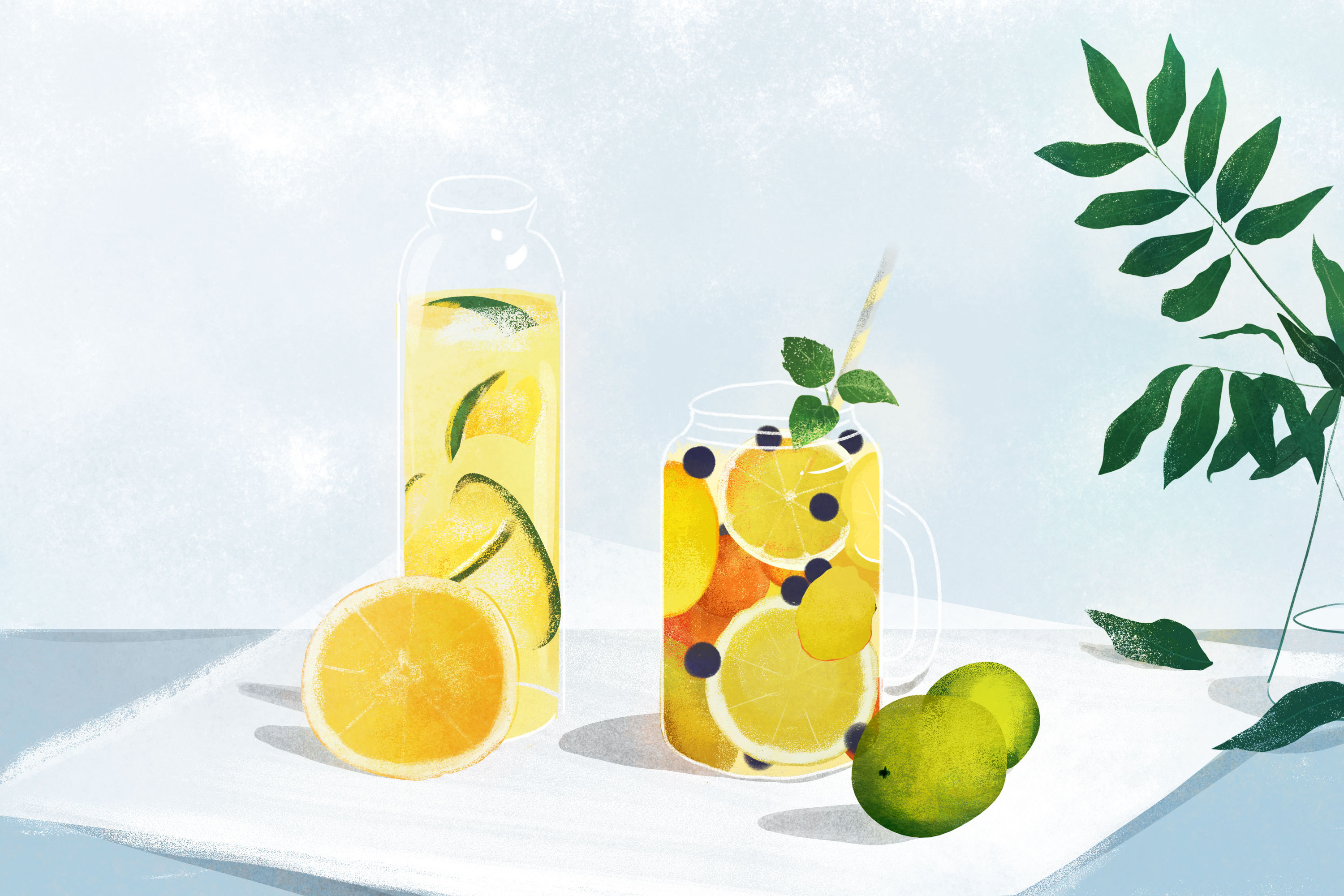 最近画的一些夏日冷饮插画