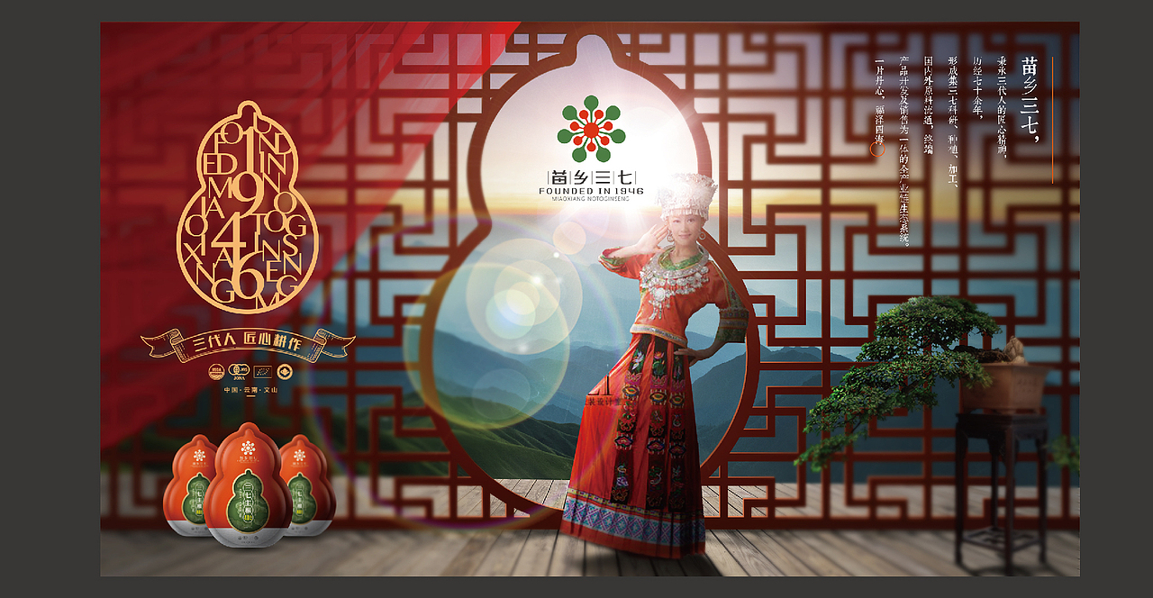苗乡三七品牌vi设计