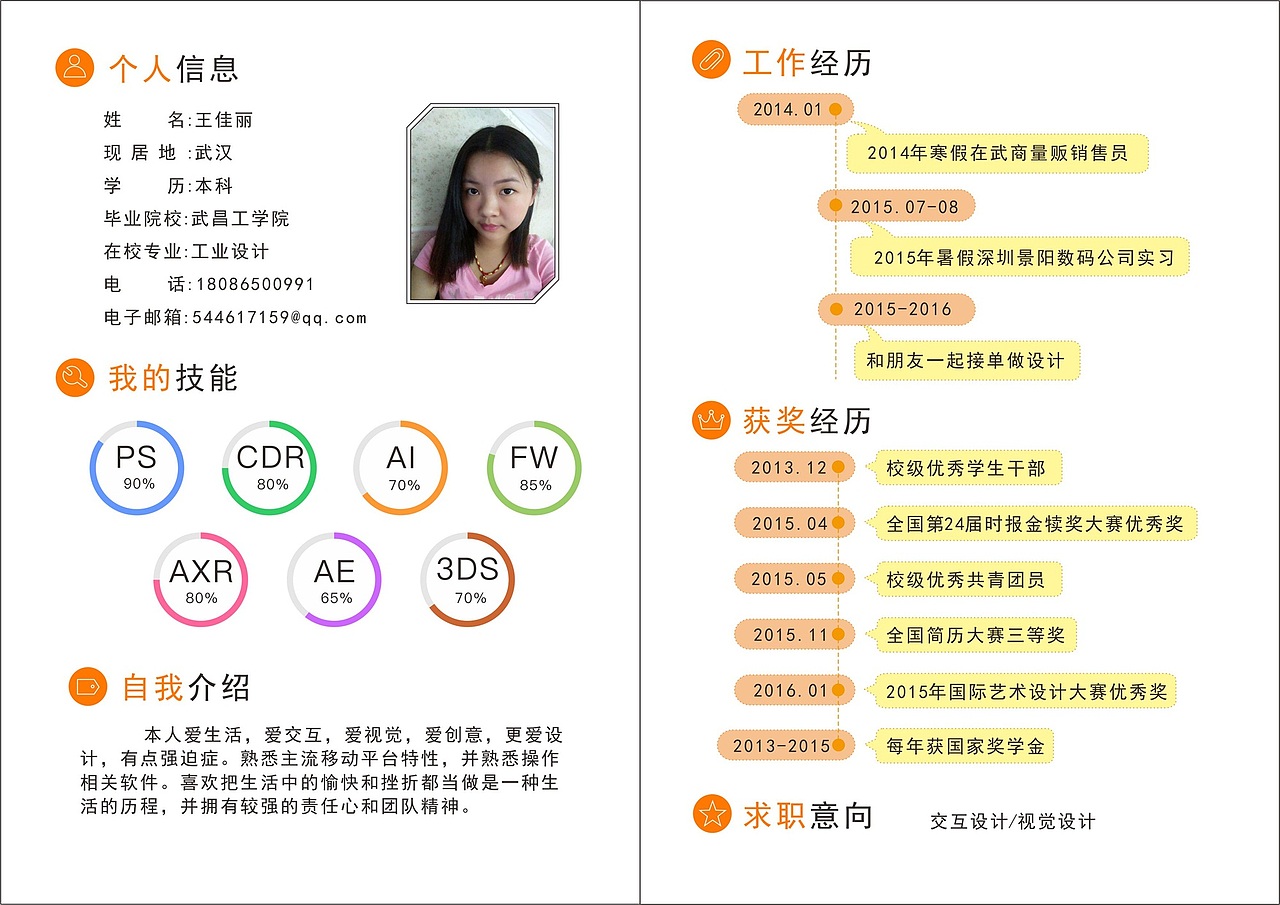 对折页简历-本人简历（图ZNTI0NTE2NDg=） - 宣传物料 - 站酷设计师沫小栗原创素材 - 站酷ZCOOL