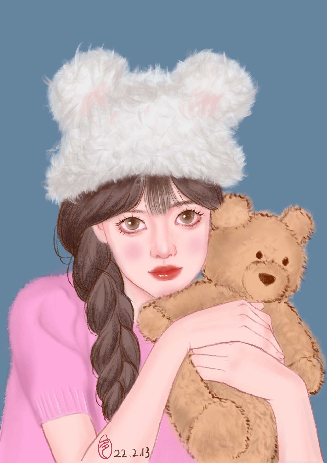 3月阿花21天打卡,上色及线稿