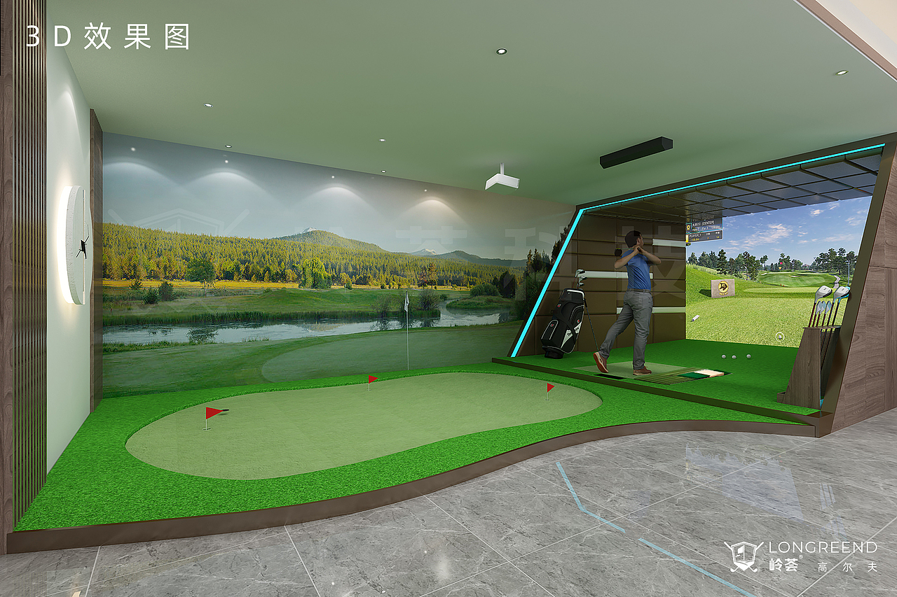 东莞市企业高尔夫运动康体中心高尔夫模拟器果岭工程（图ZMjU0OTY5MTYw） - 其他空间 - 站酷设计师岭荟科技原创素材 - 站酷ZCOOL