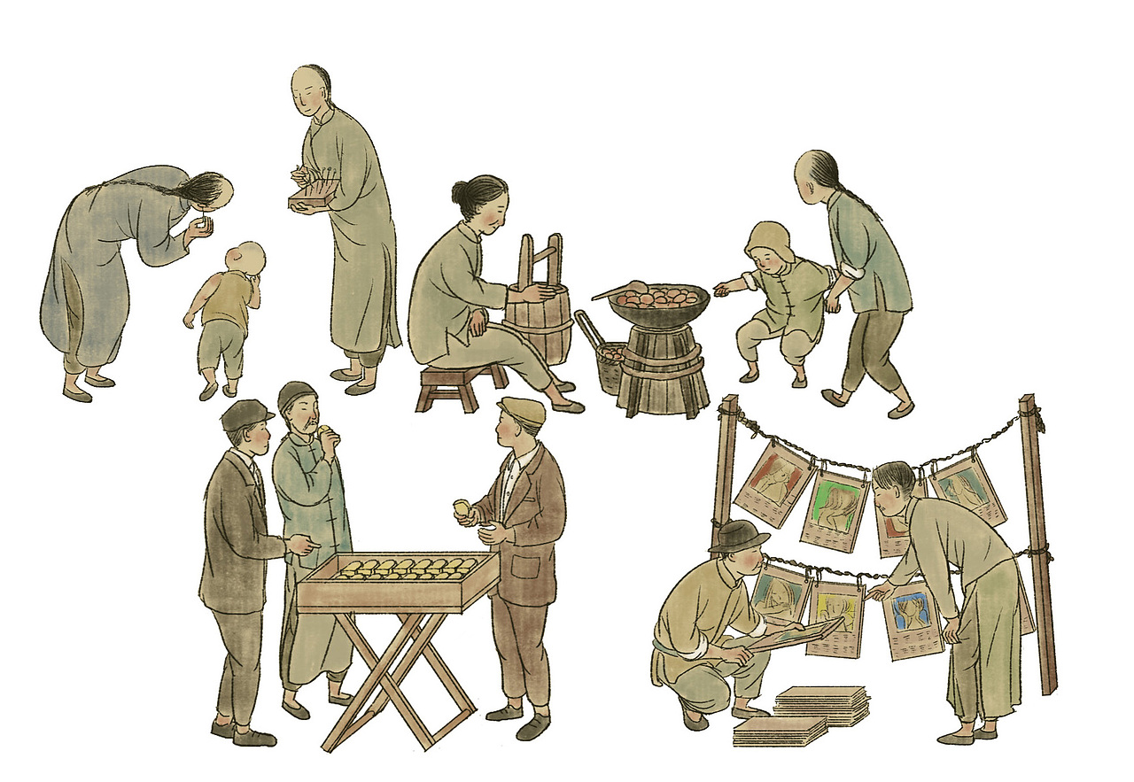 民国风俗人物-书刊插画（图ZMTA0MzM0MTcy） - 商业插画 - 站酷设计师dalimama原创素材 - 站酷ZCOOL