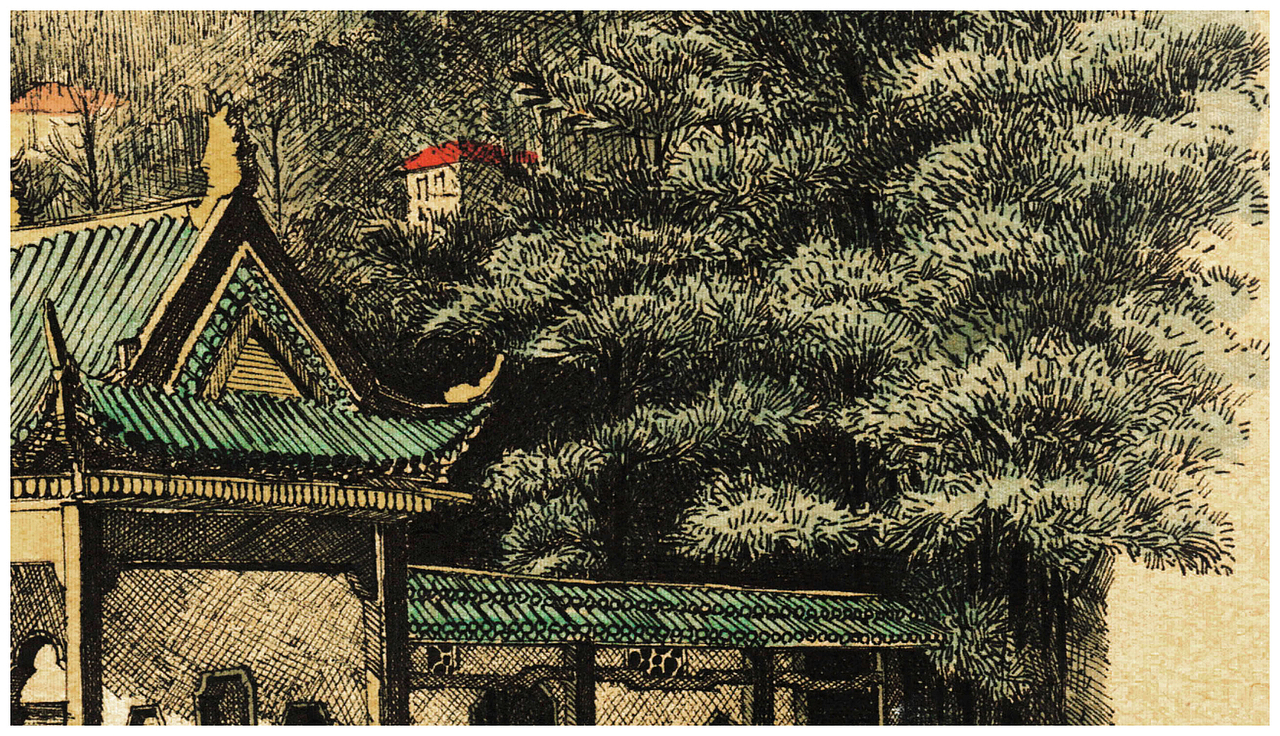 《庐山恋》钢笔画匡庐·附细节