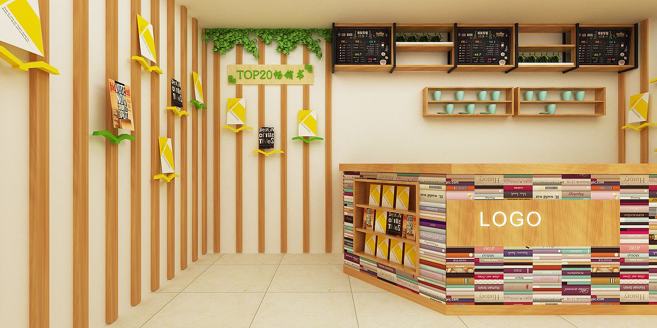 避免入口处拥堵接待台做了斜面处理,既满足展示又增加空间流动性。空白墙面增加TOP排行榜。