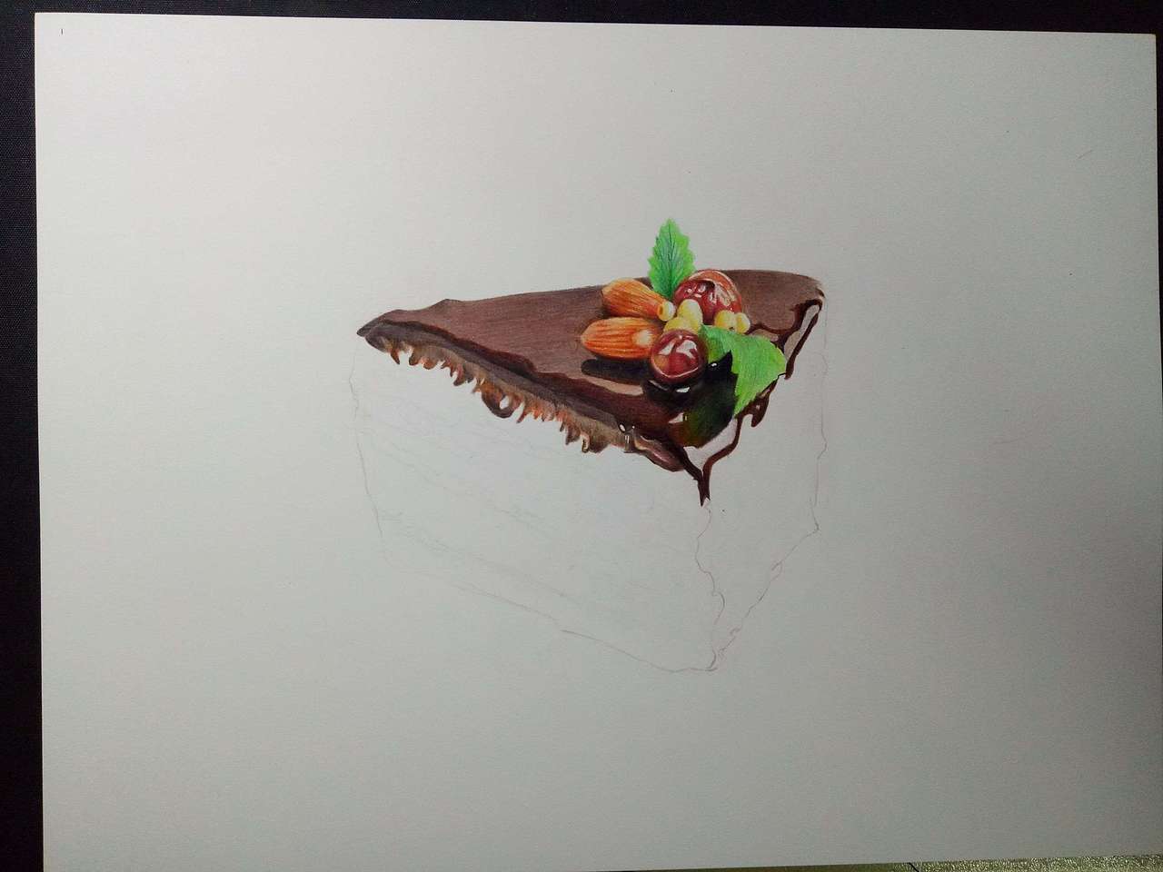 画一个美味的巧克力蛋糕