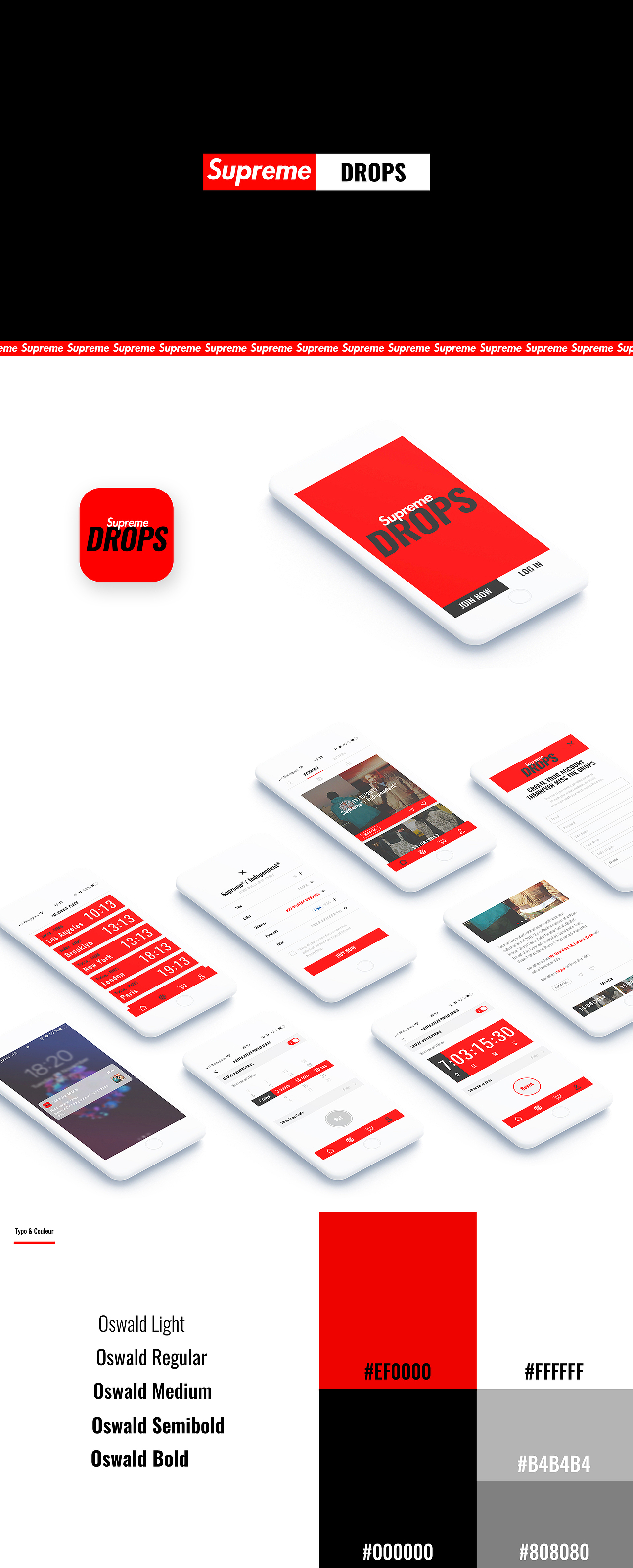 Supreme Drops（图ZMTMzNTI4MjIw） - APP界面 - 站酷设计师UJ_Playground原创素材 - 站酷ZCOOL