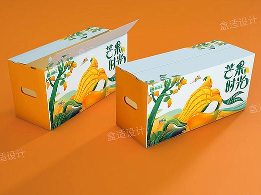 箱盒汇  | ：“芒果时光”芒果礼盒包装设计