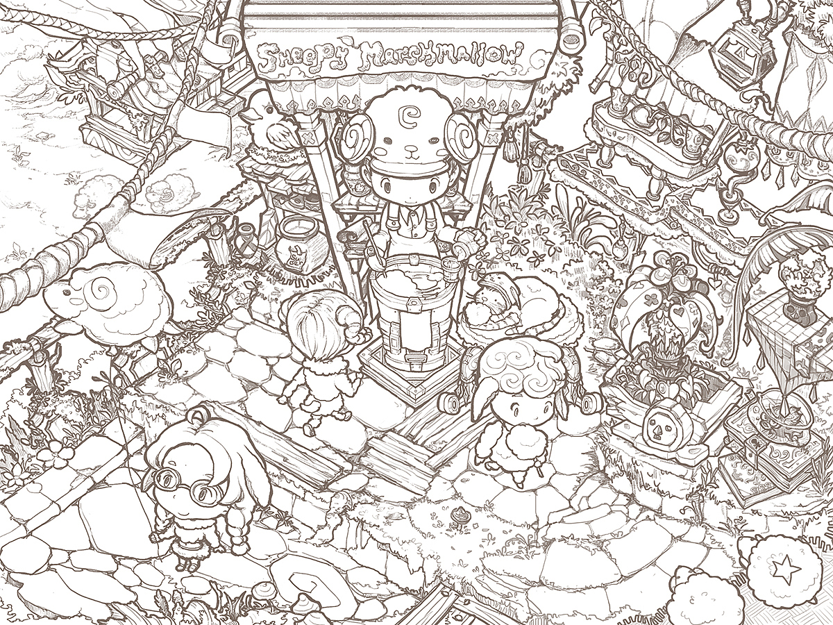 线稿 | Sheepy Marshimallow（图ZNjYwOTU5NTY=） - 儿童插画 - 站酷设计师detectivetommy原创素材 - 站酷ZCOOL