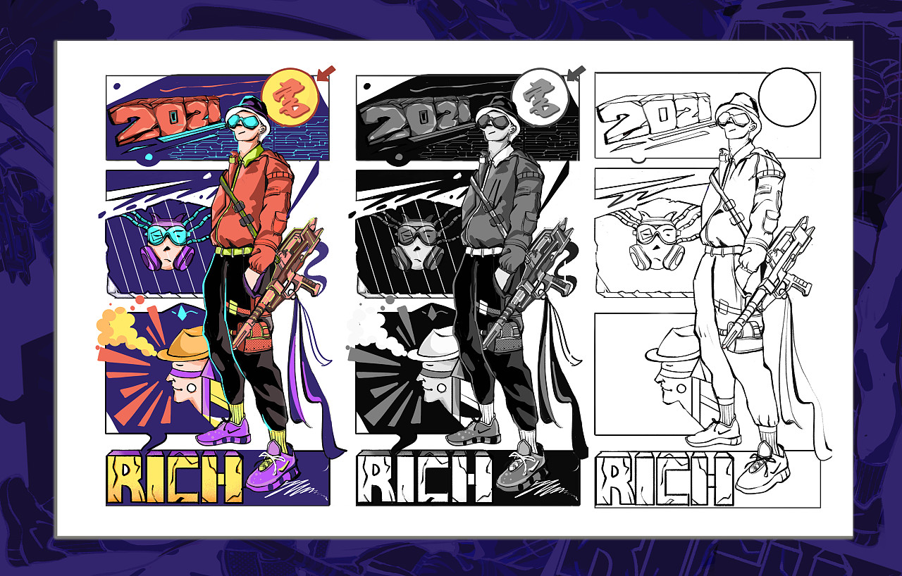 色稿 黑白稿 线稿