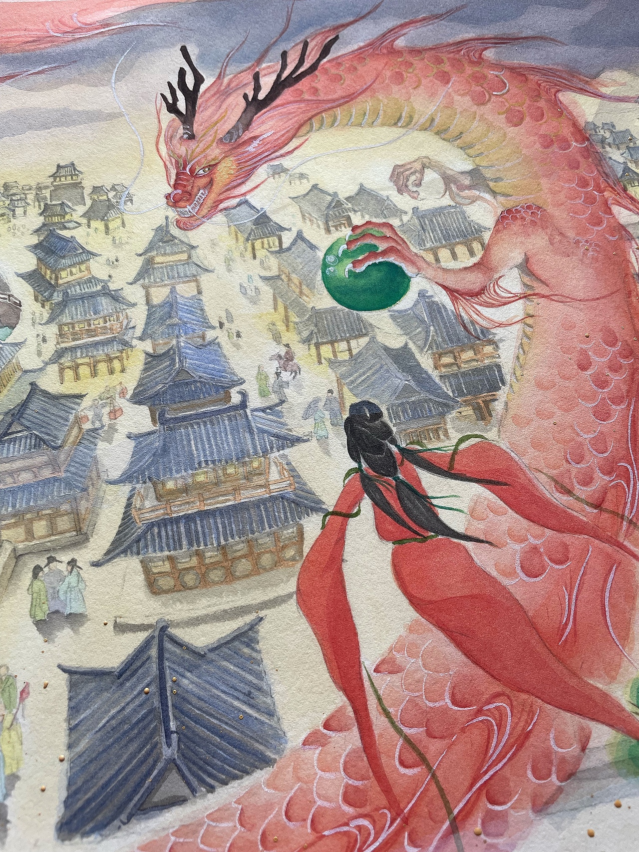 龙年画龙女（图ZMzYyNjMyNTQ0） - 商业插画 - 站酷设计师沈健nj原创素材 - 站酷ZCOOL