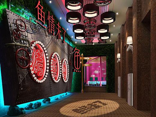 郑州鱼情未了鱼火锅店装修设计案例