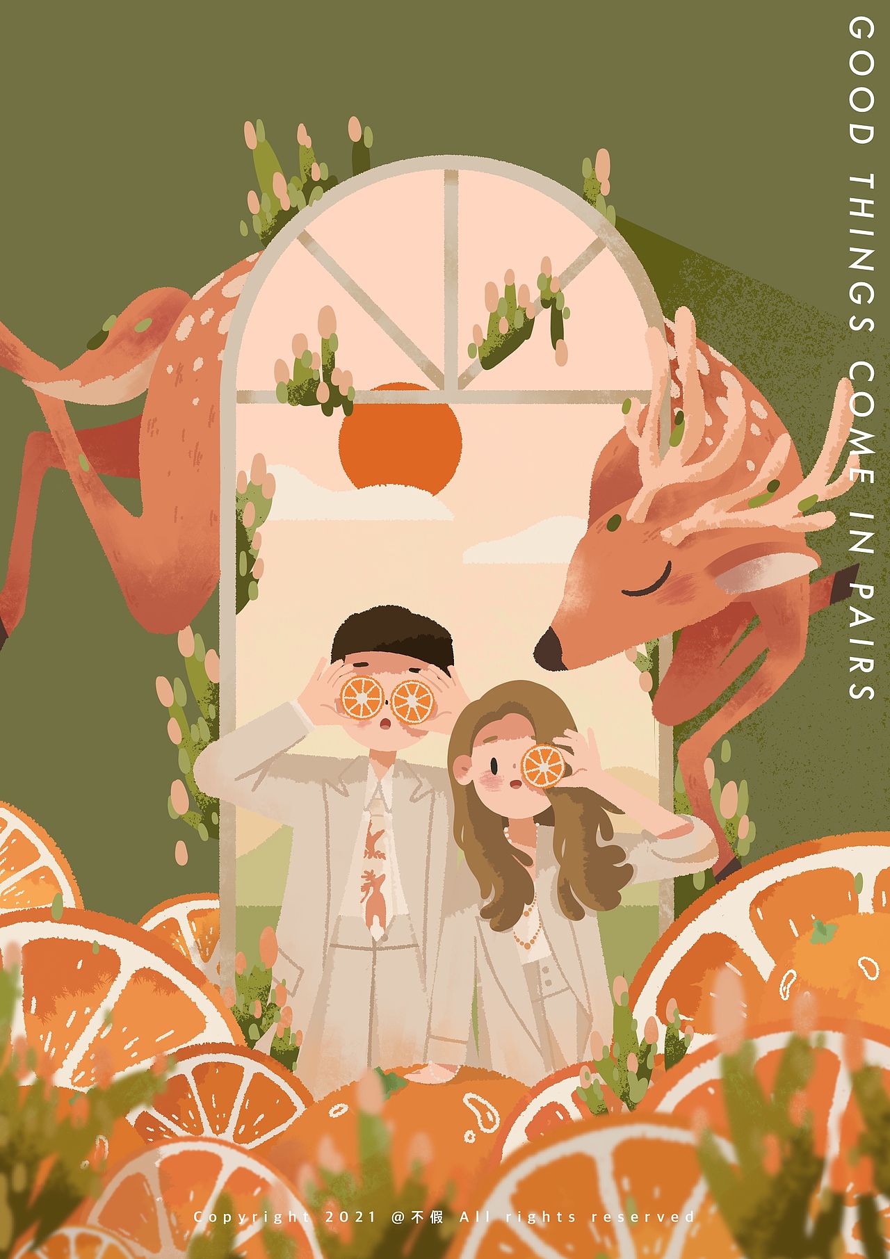 ［好 事 橙 双］。（图ZMjU0OTg2NDg4） - 商业插画 - 站酷设计师拨酪一己原创素材 - 站酷ZCOOL