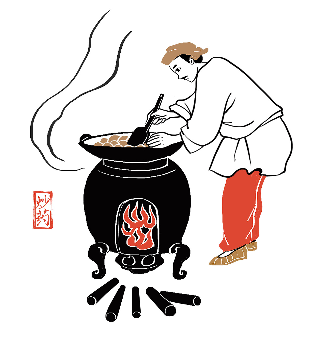 一组古代制药的插画【已商用】