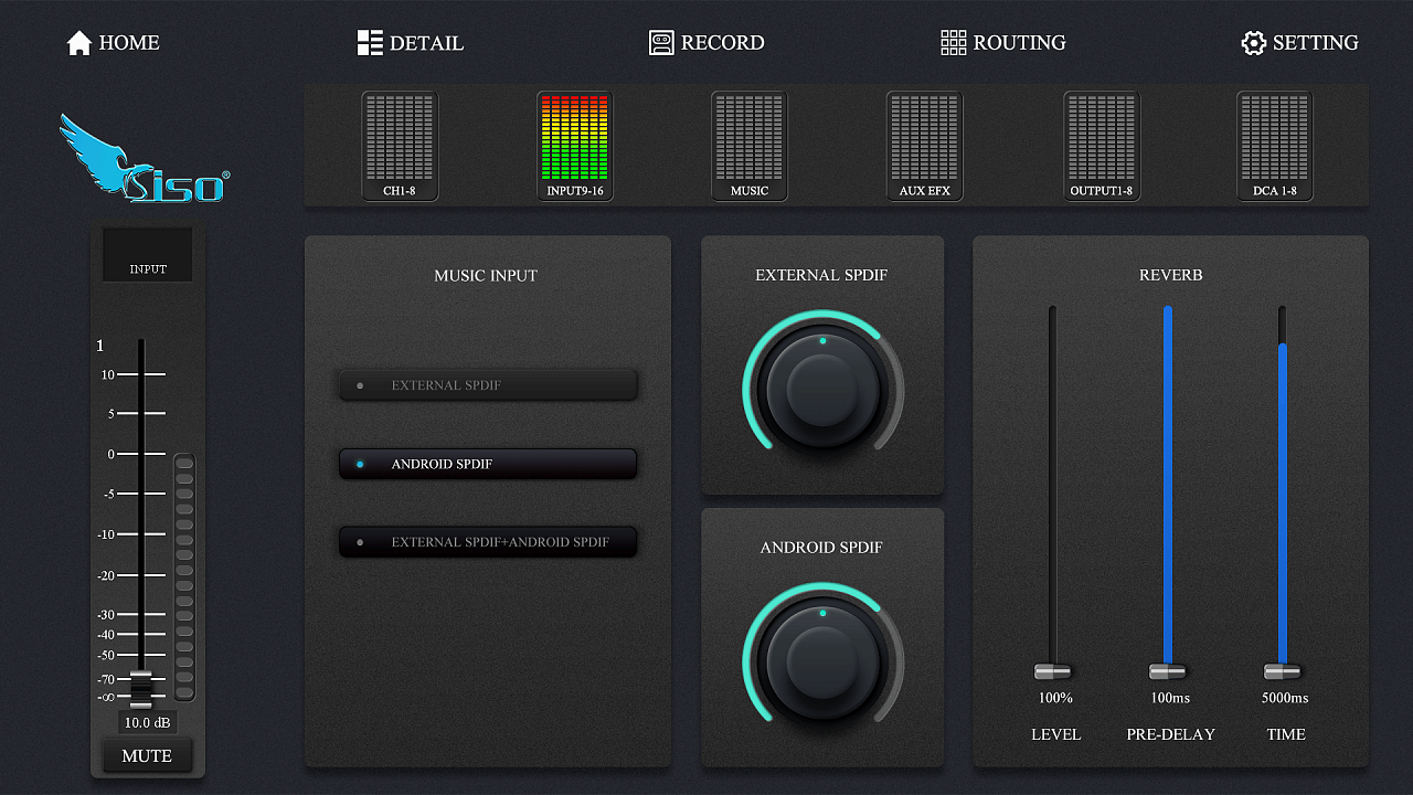 dw100-软件调音台ipad平板电脑ui界面设计