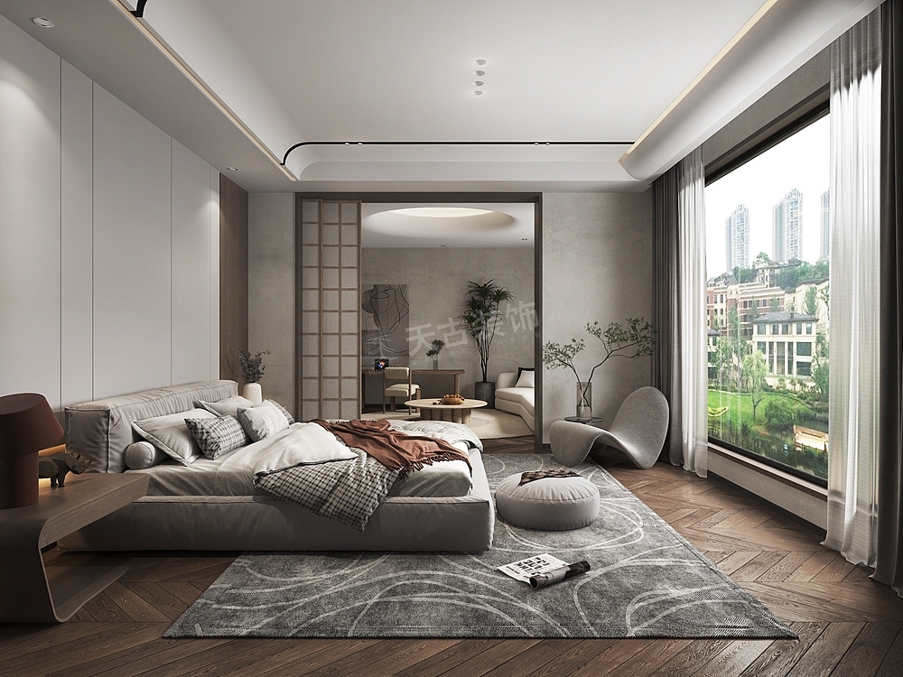 约克郡悦水岸大平层装修方案,日式风格设计效果赏析