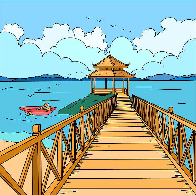app插画 | 给某填色app画的部分线稿&配色~