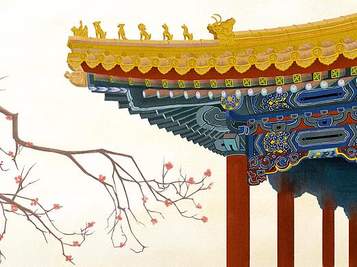 “故宫”主题插画练习