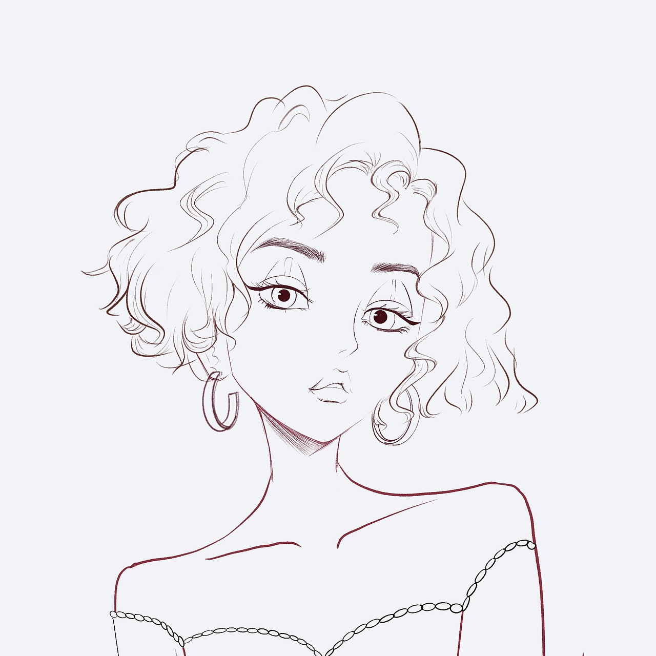 卷头发美眉（图ZMjY0ODE0NTg4） - 创作习作 - 站酷设计师小屁玫原创素材 - 站酷ZCOOL