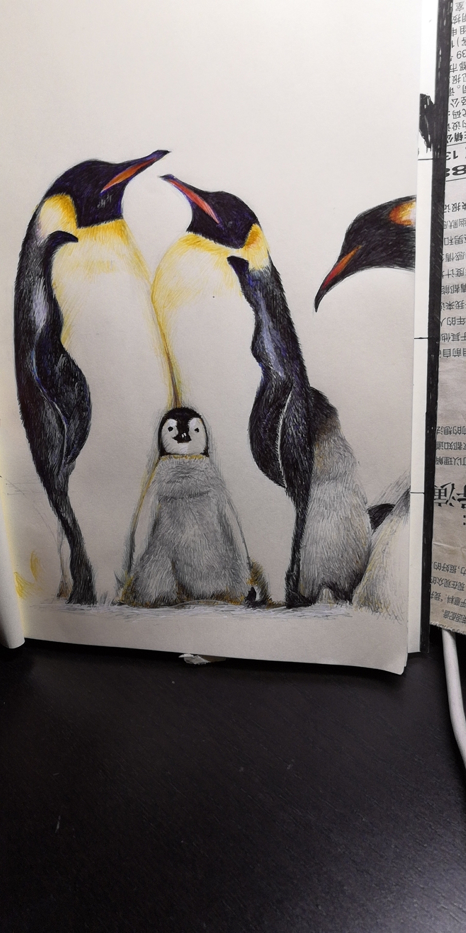 彩色圆珠笔-企鹅