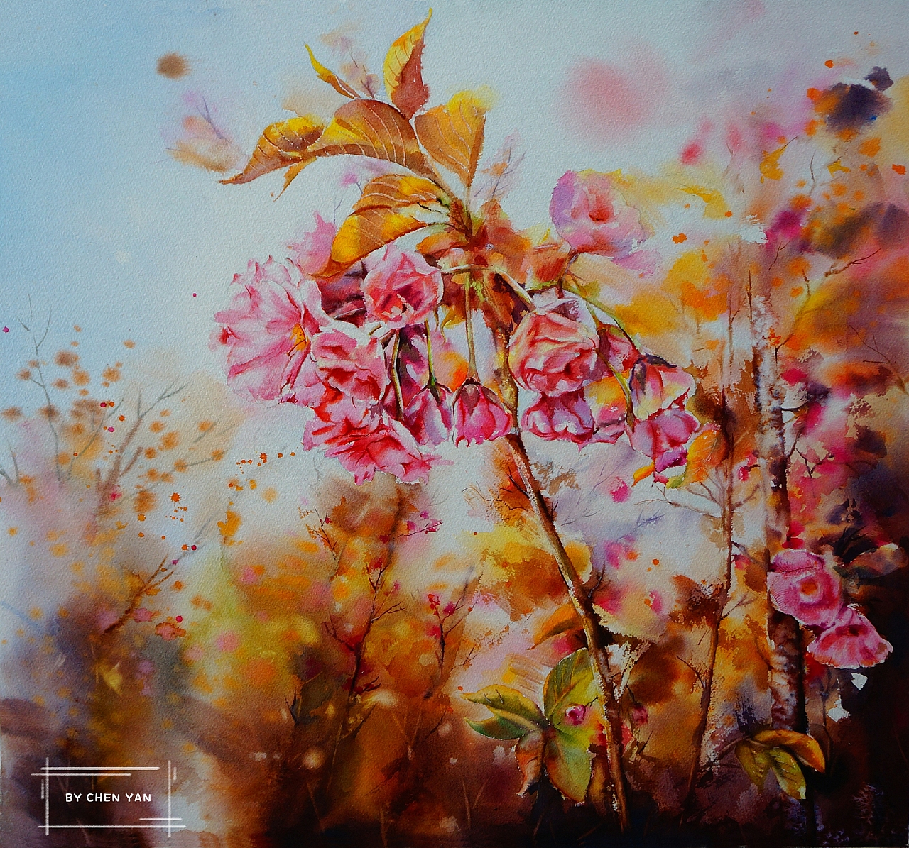 《花开半夏》系列 水彩 56X75cm（图ZMTQ0MTI5OTYw） - 绘画 - 站酷设计师ChenYan水彩原创素材 - 站酷ZCOOL