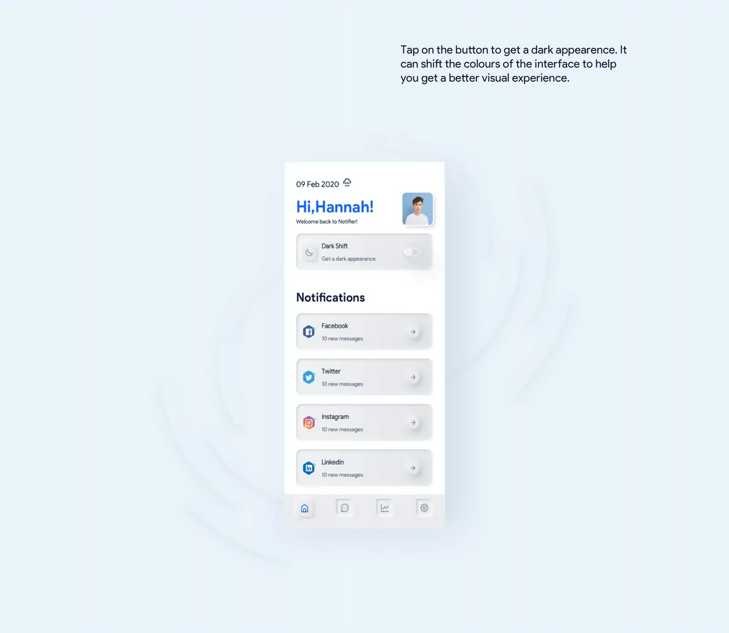 || App Design || Notifier - Neumorphism UI（圖ZMTk1NTkyMTI4） - 交互/UE - 站酷設(shè)計師視覺派Pie原創(chuàng)素材 - 站酷ZCOOL