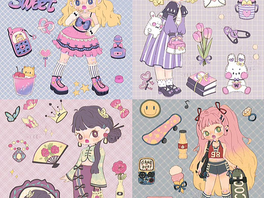 贴纸 美化 壁纸（个人主页-ZNjQ5MDEwMDA=） - 艺术插画 - 站酷设计师_吴熹熹_原创素材 - 站酷ZCOOL
