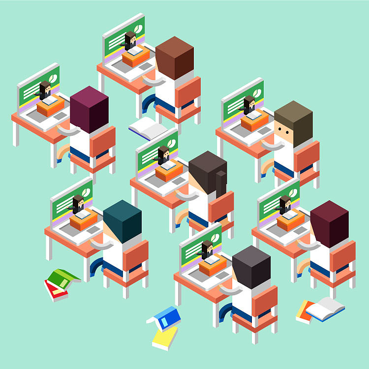 2.5d远程乐高学习教育培训兴趣班校园UI插画海报设计（图ZMTk0Mjk2NjAw） - 艺术插画 - 站酷设计师插画师小宋原创素材 - 站酷ZCOOL