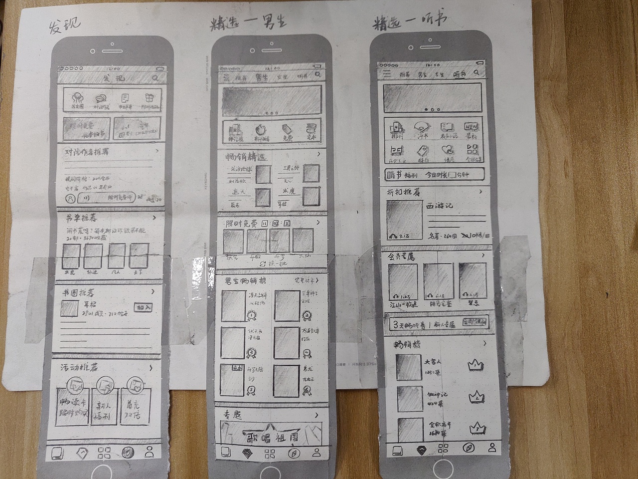 手绘线框图（图ZMTY4ODU1NDI0） - APP界面 - 站酷设计师衣昂原创素材 - 站酷ZCOOL