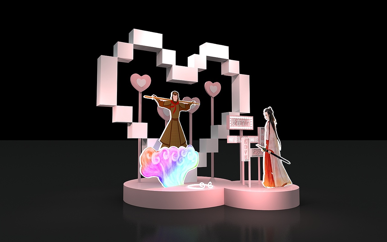 美陈 中秋 DP点位 情人节 七夕（图ZMTc0ODAzODg4） - 其他三维 - 站酷设计师阿杰smac原创素材 - 站酷ZCOOL