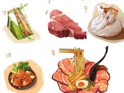食物手绘（个人主页-ZNTI4Mzg3NzI=） - 艺术插画 - 站酷设计师阿奎那原创素材 - 站酷ZCOOL
