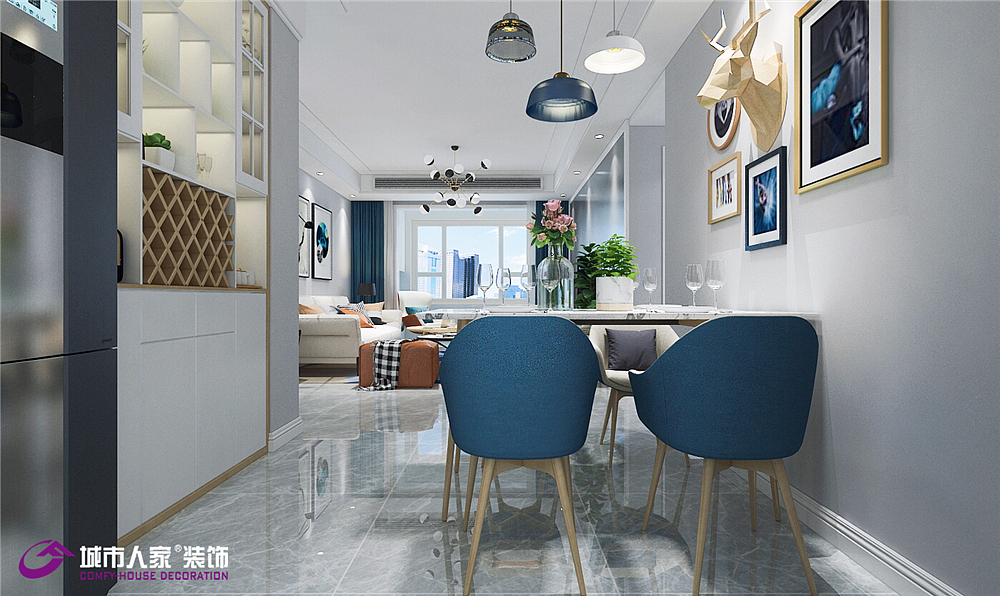 中垠雅苑127平三居装修简约风格效果图（图ZMTU2NjQ4Mjky） - 家装设计 - 站酷设计师济南城市人家装修原创素材 - 站酷ZCOOL