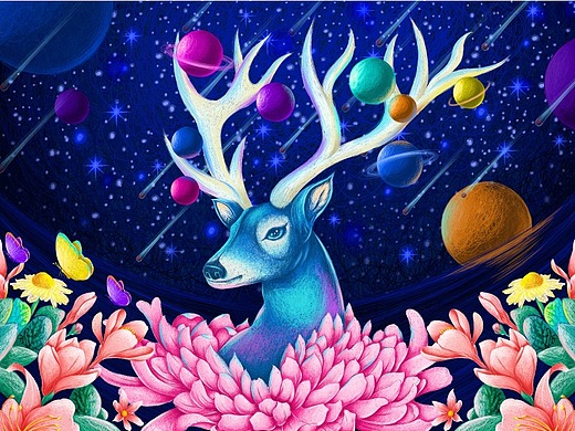 鹿_创意设计作品图片素材-站酷zcool